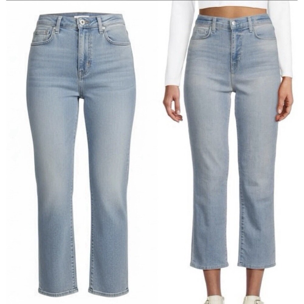 L'AGENCE Alexia High Rise Crop Cigarette Jeans Size 27 Waist Melrose Wash Denim